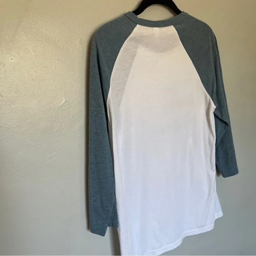 Blue and White Raglan Sleeve Shirt